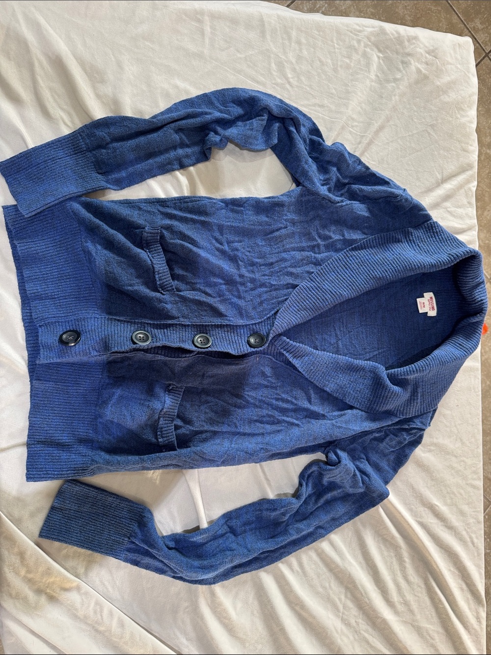Mossimo Supply Co. Royal Blue Shawl Collar Button Cardigan